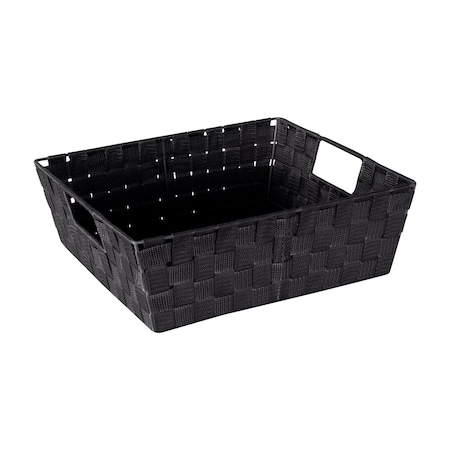 Simplify Shelf Storage Bin, Plastic, Black, 13 in H, 15 in W, 13 in L 25093-BLACK